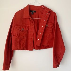 Forever 21 Women’s Rust Cropped Denim Jacket - M
